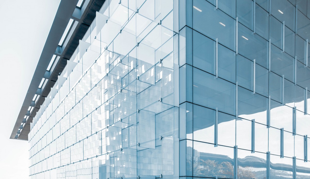 Stock photo of a glass wall on a building