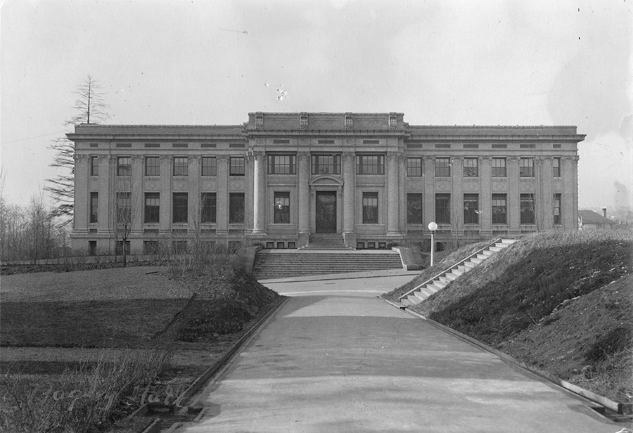 Architecture Hall exterior, east side from across Stevens Way, University of Washington, no date