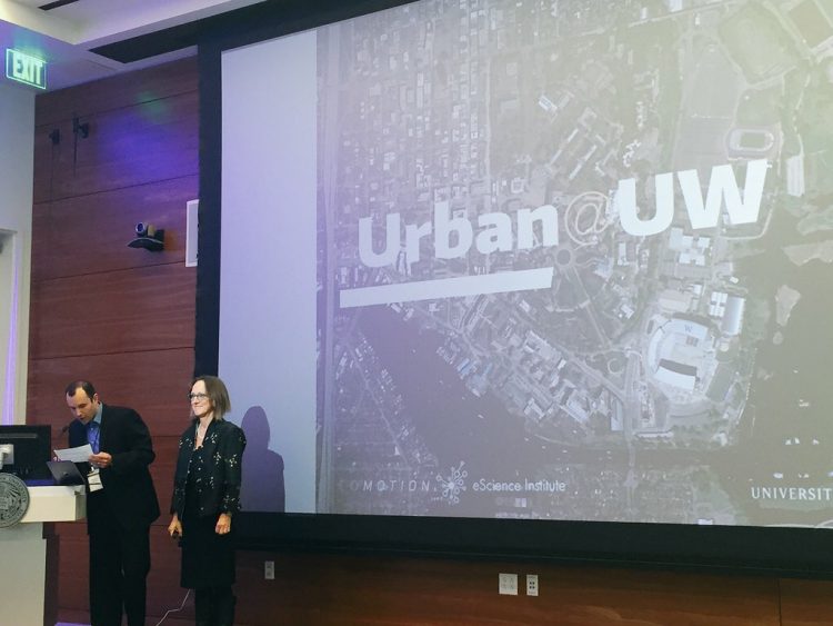 Urban@UW presentation slide on a projector