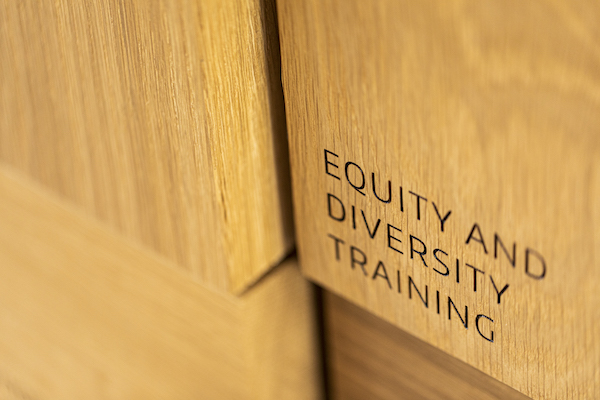 Equity and Diversity Training wood block