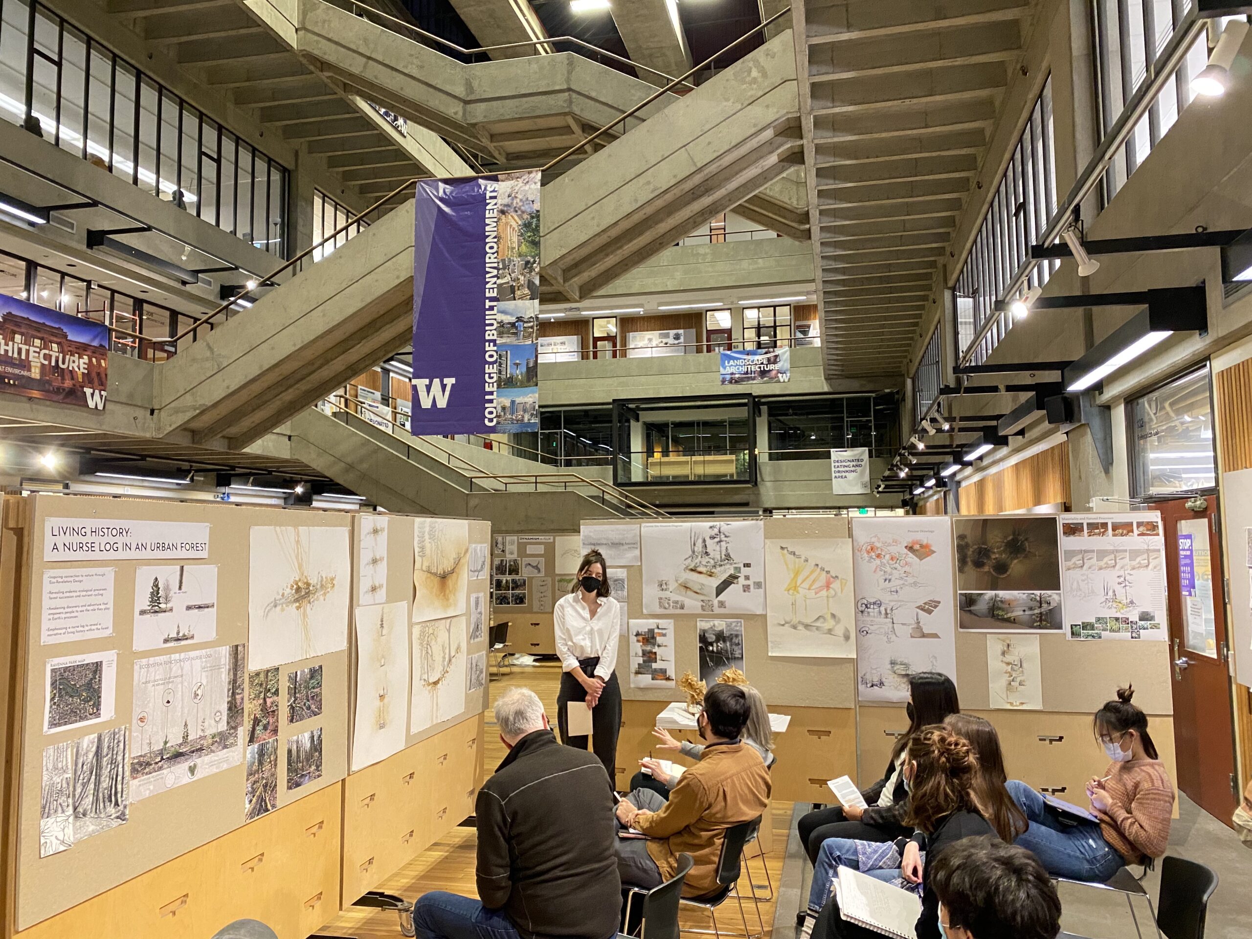 A student giving a presentation