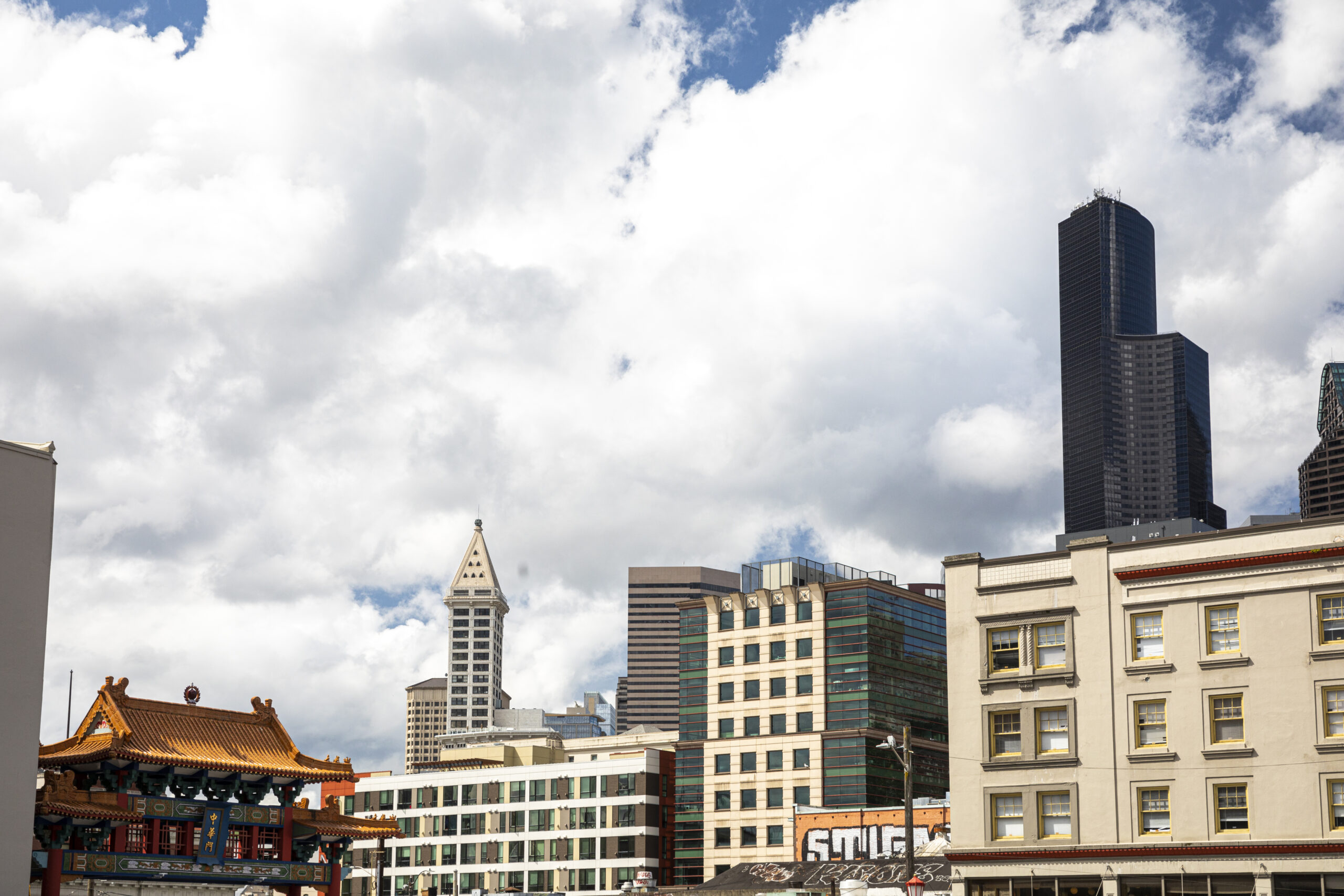 Skyline of buildings in Seattle's International District