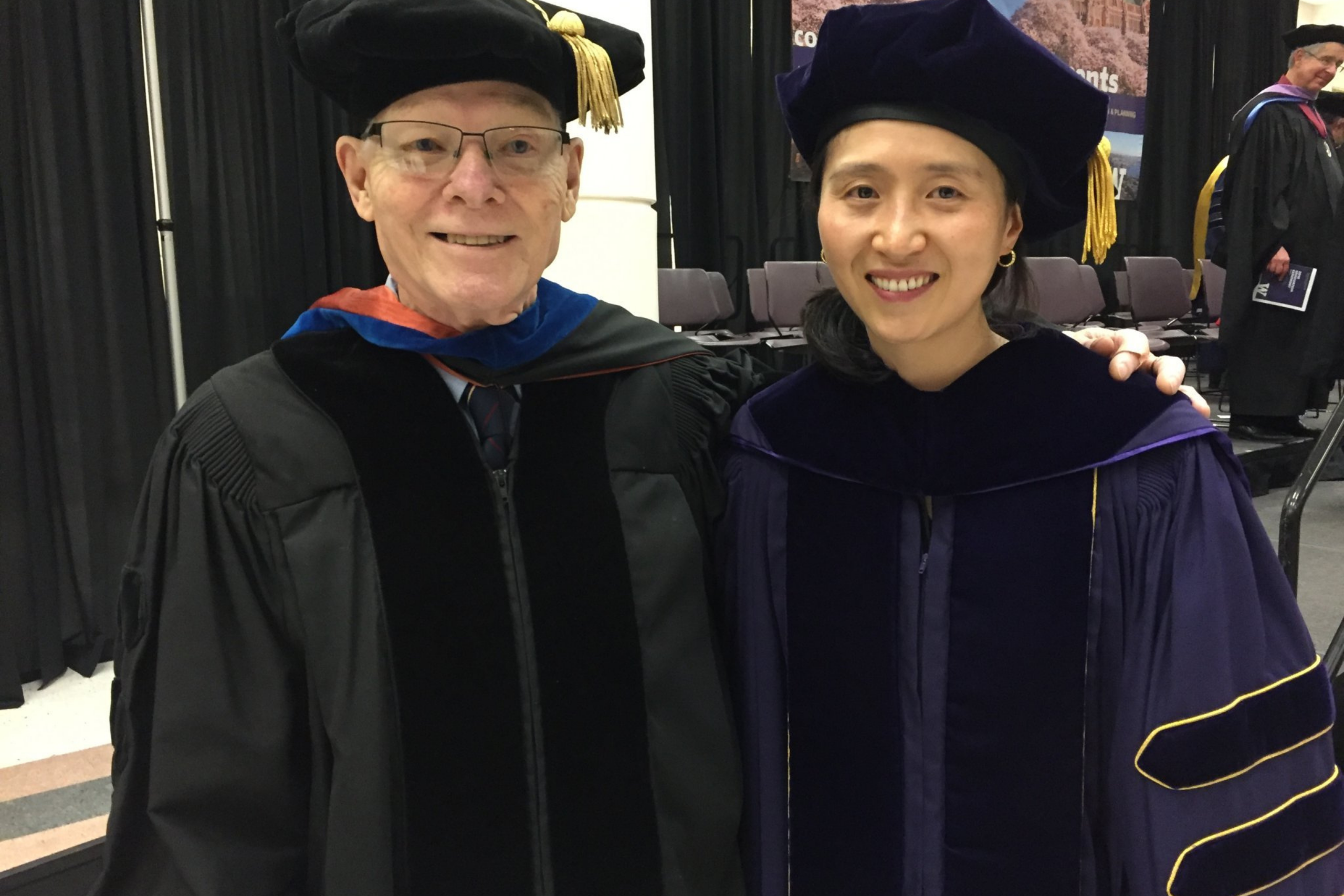 Dr. Bob with a student at graduation