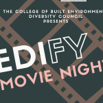 EDIFY movie night banner with film strip