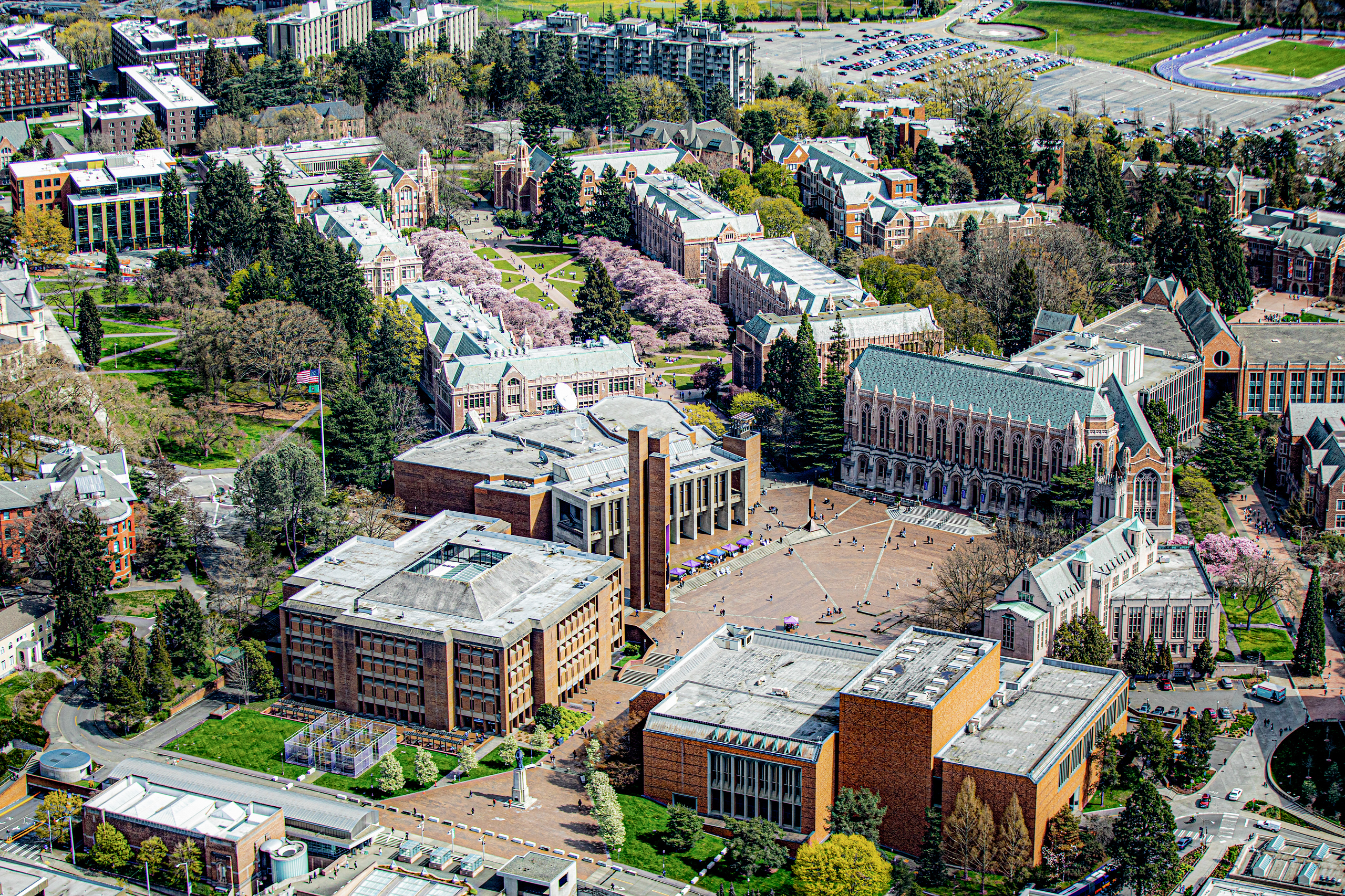 Birds eye view of campus