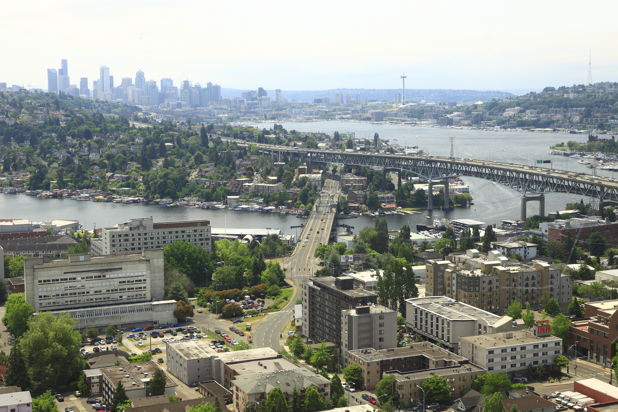 Aerial of Seattle and the University of Washington campus