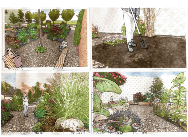 student work rendering public space