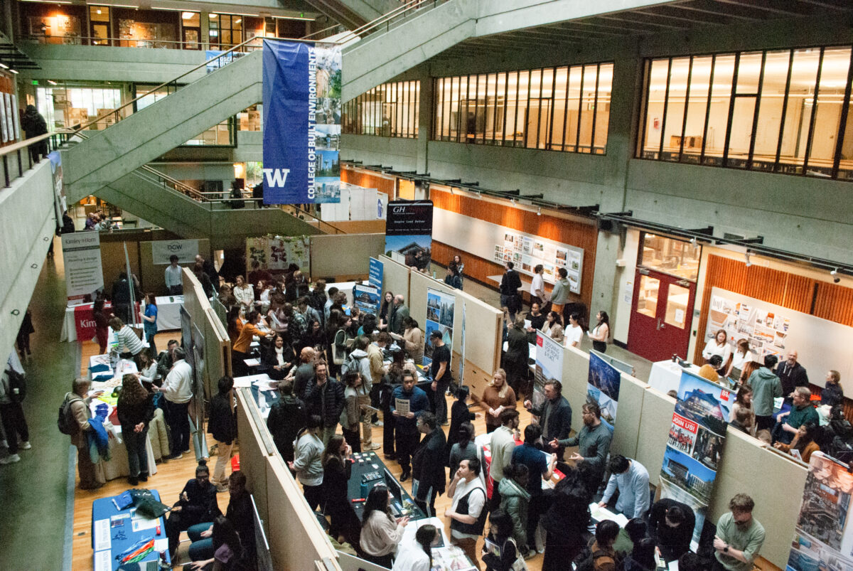 Gould Court filled with people at booths