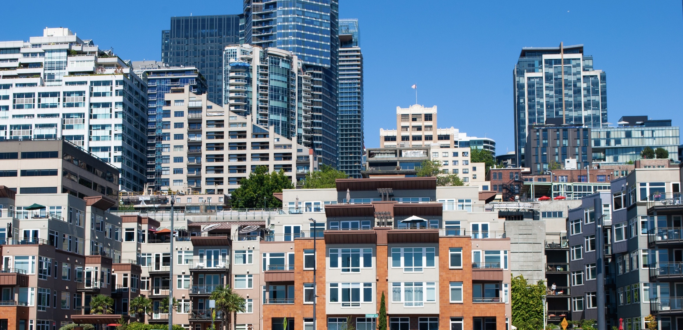 Dense urban skyline in Seattle
