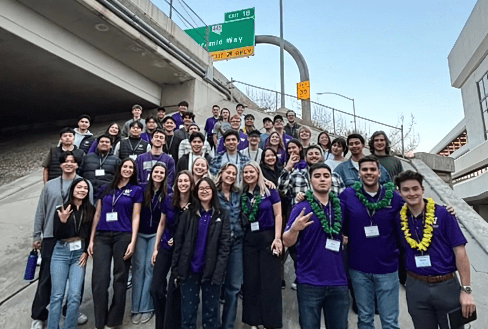 Collage of photos from Reno Competition. Left, a group of student on UW AGC posing for a photo. Top right, Construction Management Sustainability Team posing for a photo with their 2nd place awards. Bottom right, UW AGC team presenting their ideas at a table in front of a room