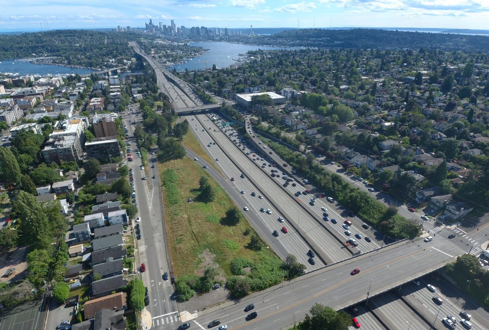 U district Interstate 5 Ariel view - scan design studio