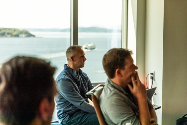 People listening intently to presentations