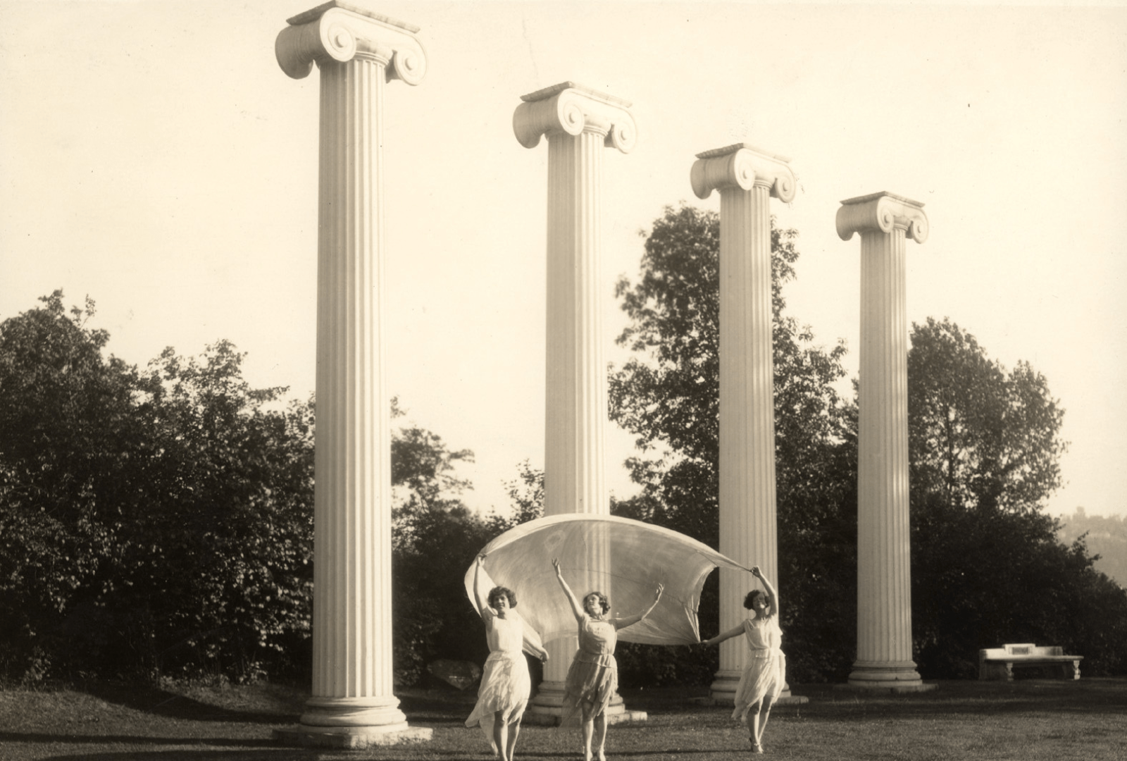 Dancers perform with veils at the newly opened Sylvan Theater in 1922