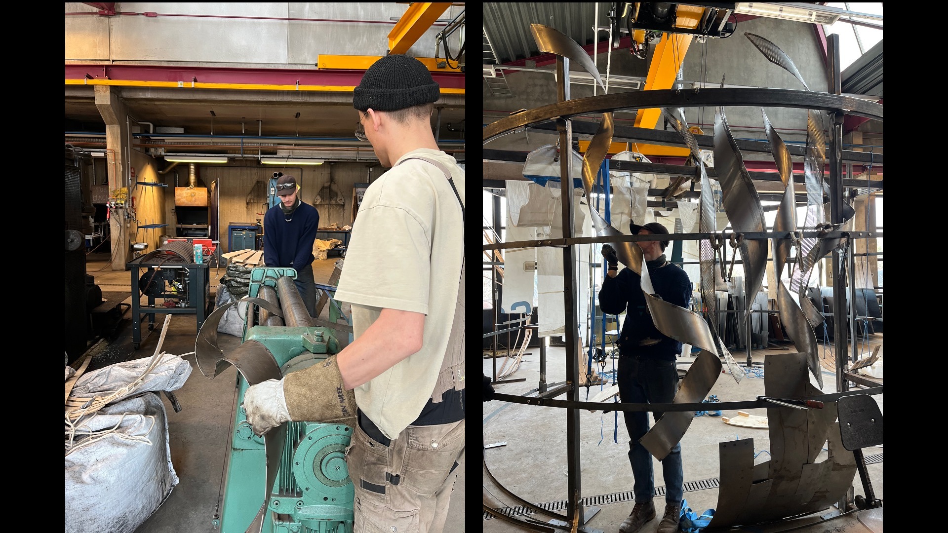 Students working on structure