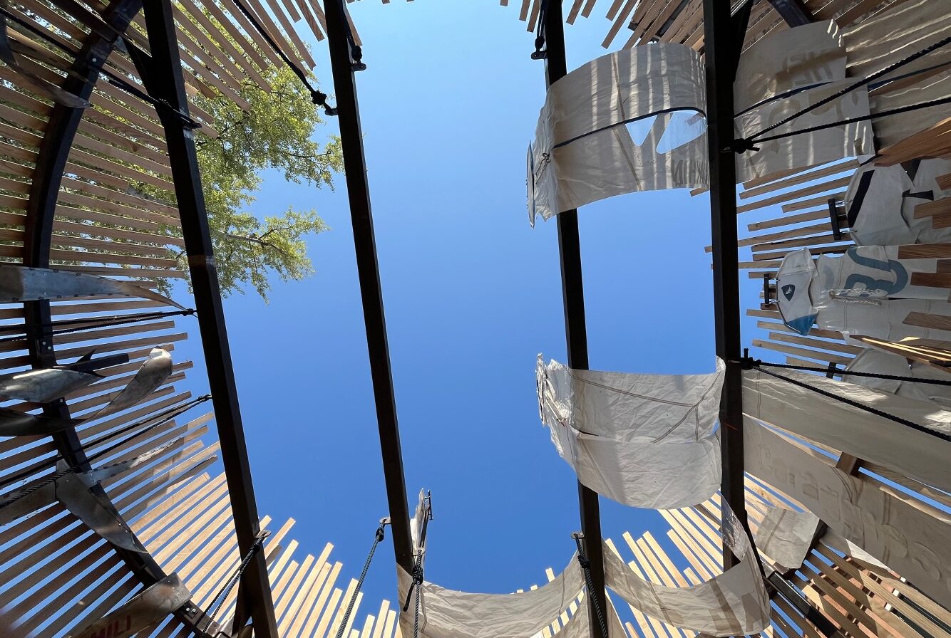 looking up at a circle structure