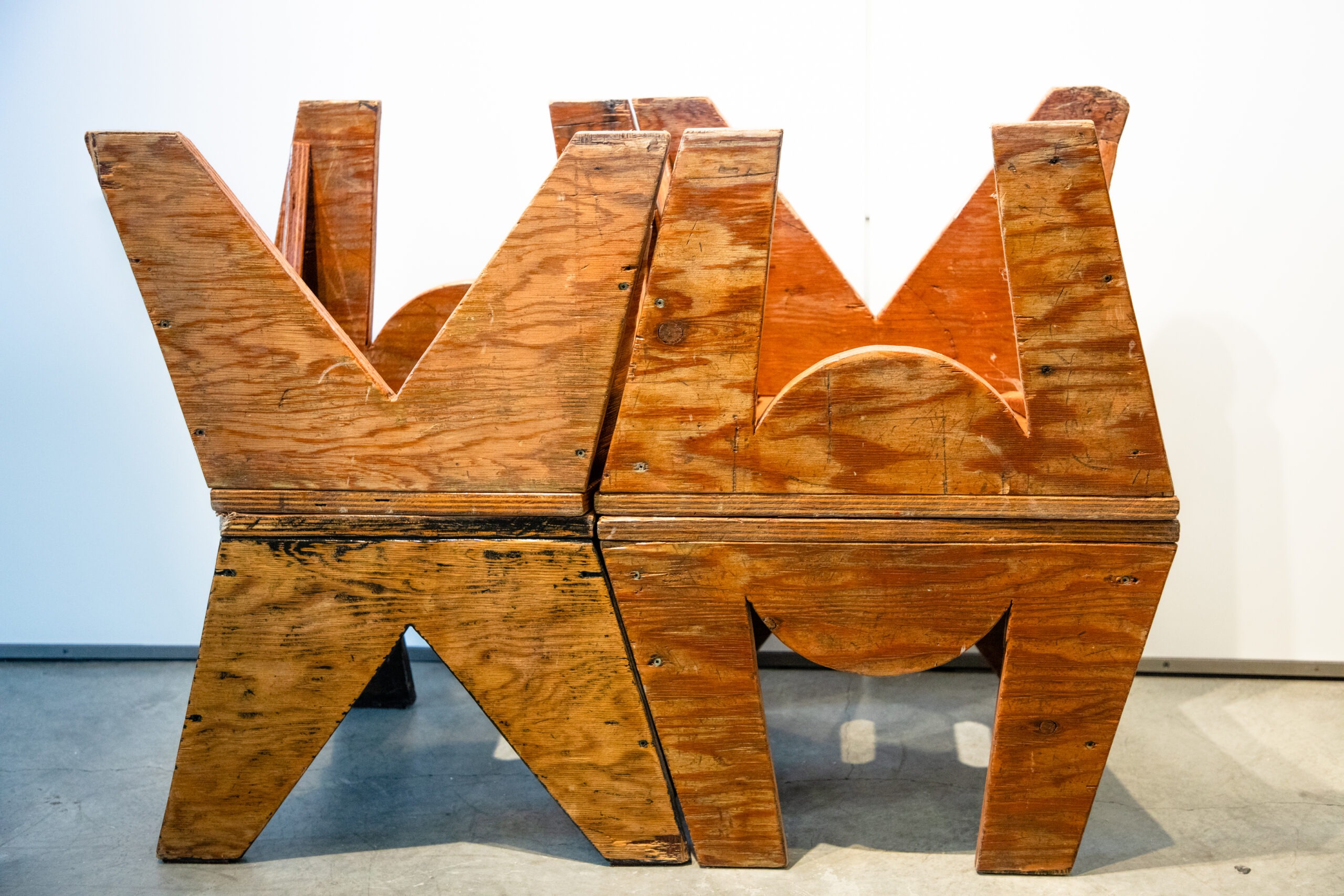 Benches interlocked together