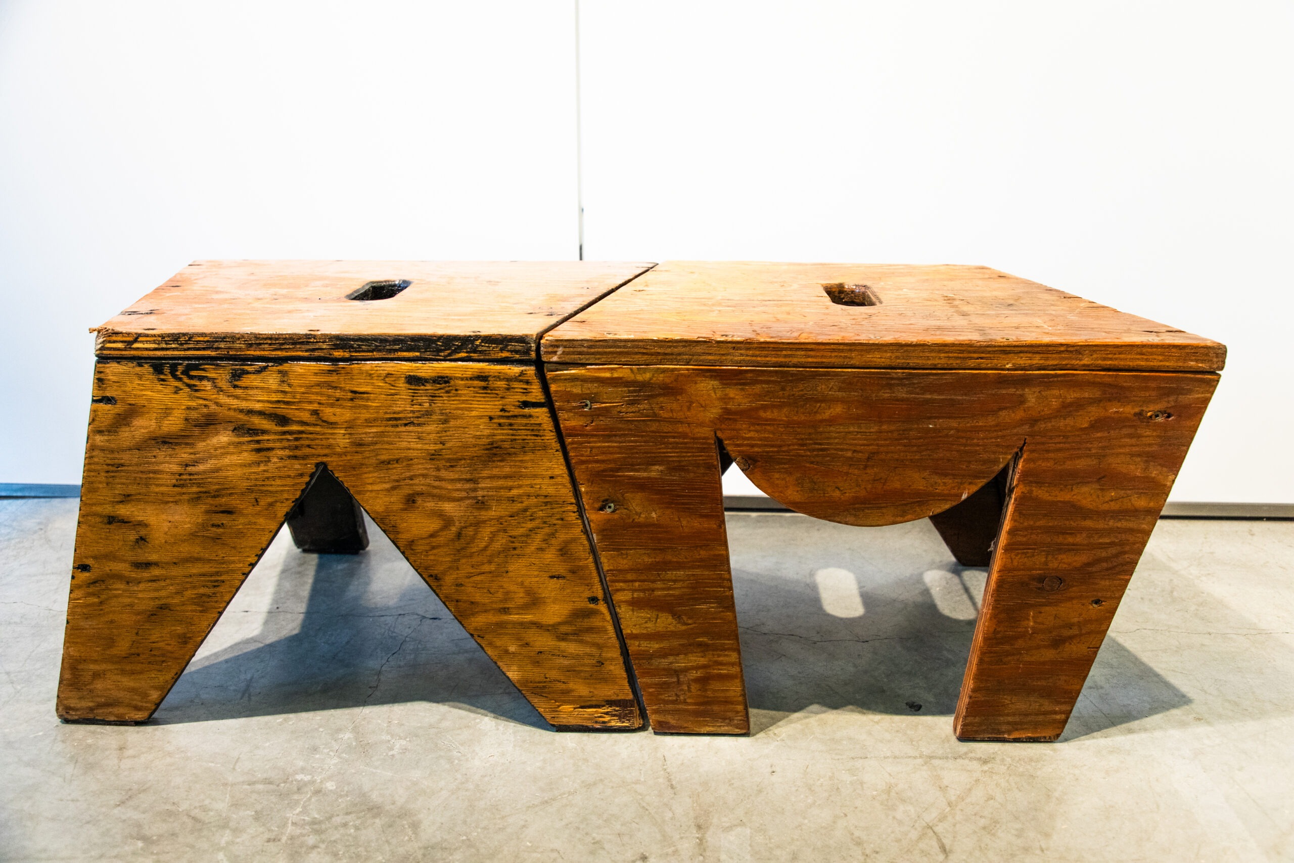 Benches interlocked together