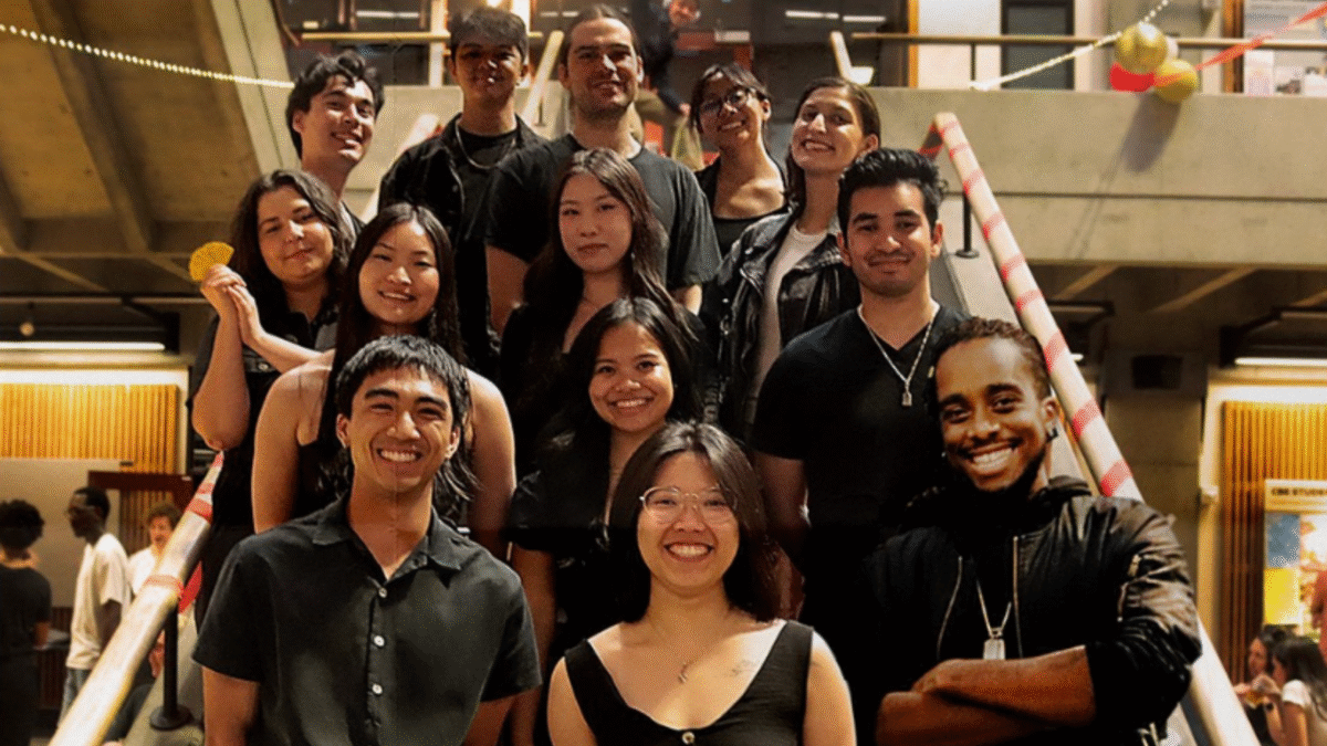 NOMAS students on stairs