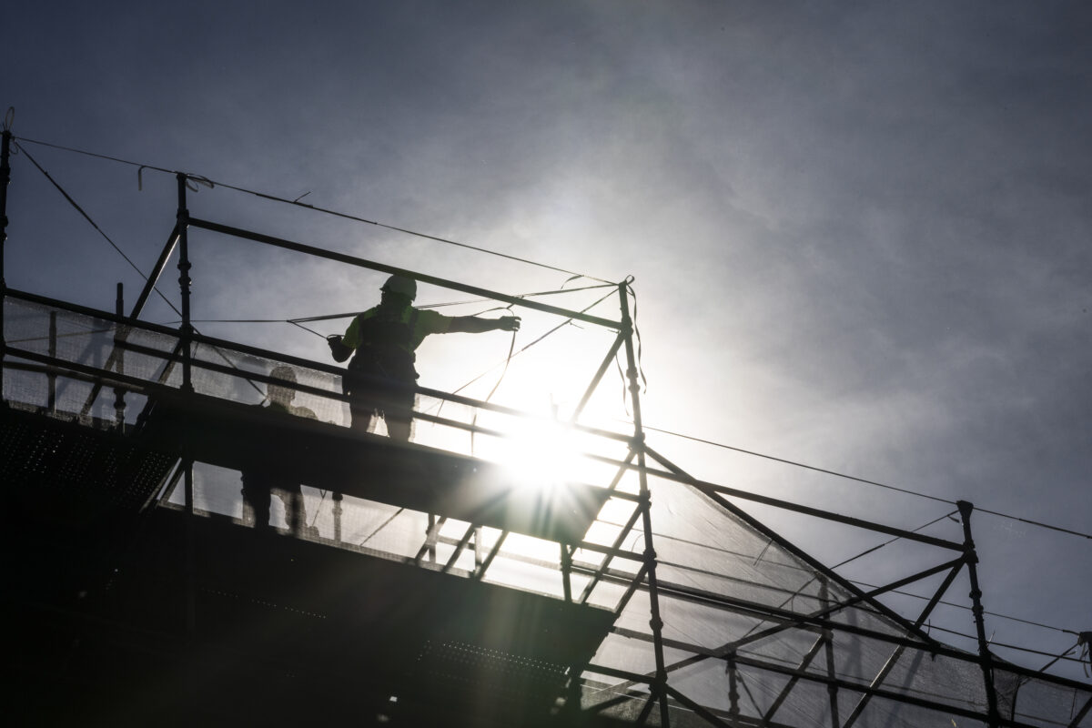 Man working on construction