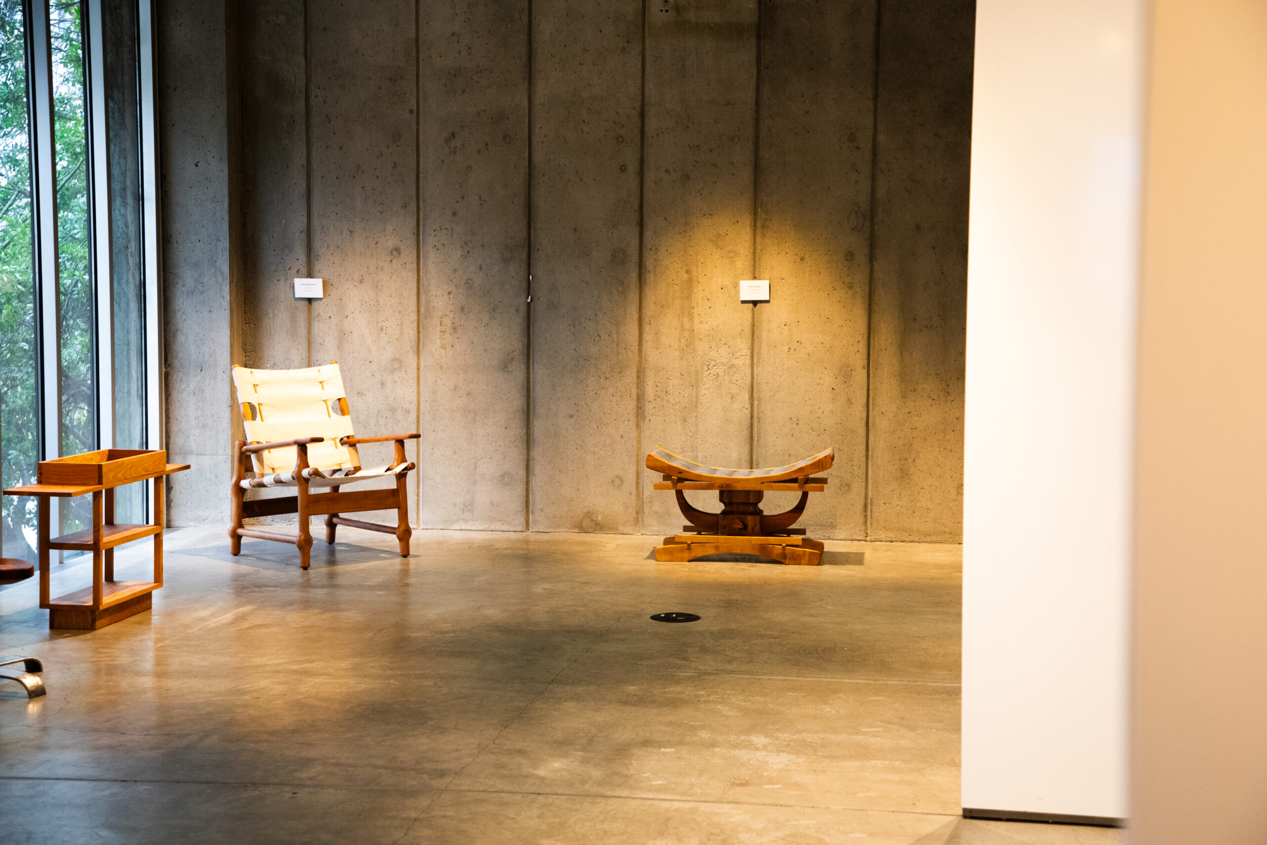 Student-built furniture in a brightly lit room 