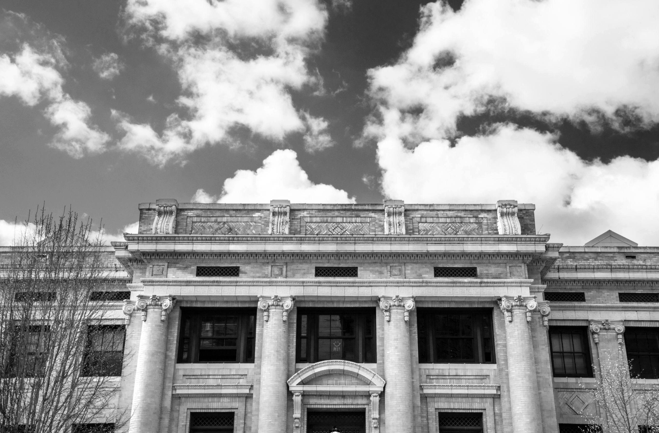Black and white image of Architecture Hall