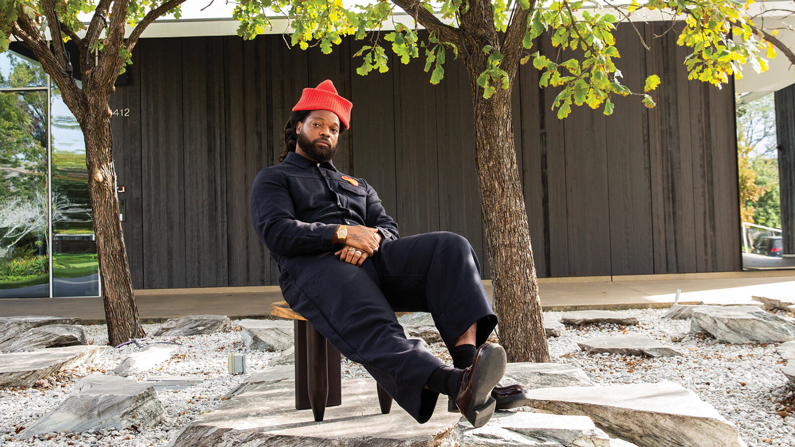 Michael Bennett seated outdoors