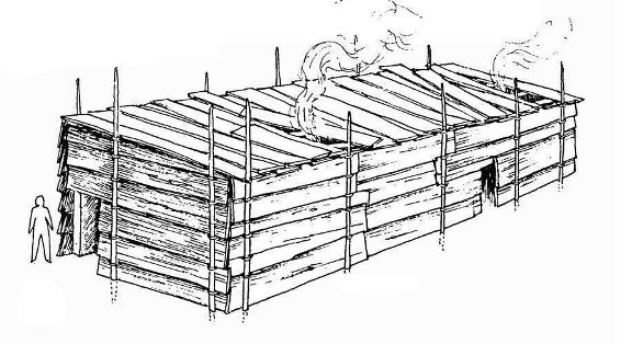 Sketch of Coast Salish Plank House